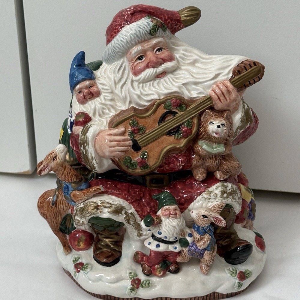 Vintage Fitz &‎ Floyd Forest Festival Christmas Santa Claus Cookie Jar *READ*